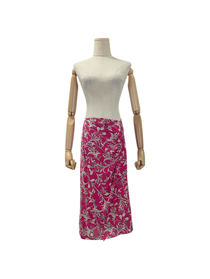 Fuchsia Pink Printed Skirt