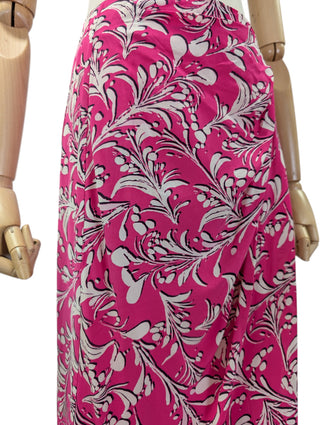 Fuchsia Pink Printed Skirt