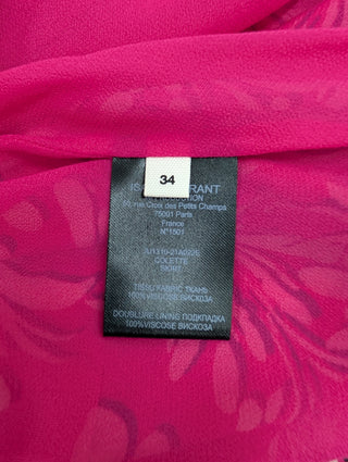 Fuchsia Pink Printed Skirt