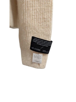 Beige Wool Top With Black Pleats