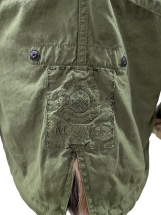 Green Hooded Parka With Multi-Color Full Fur Lining