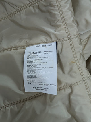 Light Brown Zip Up Wool Jacket With Leather Elbow Padded