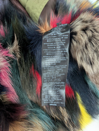 Green Hooded Parka With Multi-Color Full Fur Lining