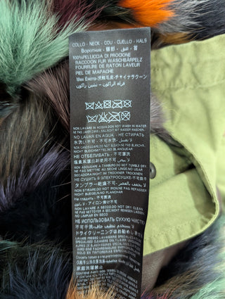 Green Hooded Parka With Multi-Color Full Fur Lining