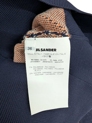 Navy Striped Round Neck Sweater