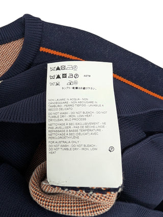 Navy Striped Round Neck Sweater