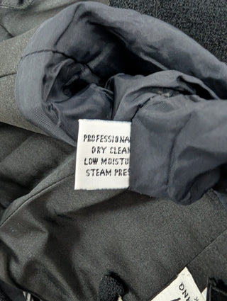 Black Wool Long Dress With Gold Buttons