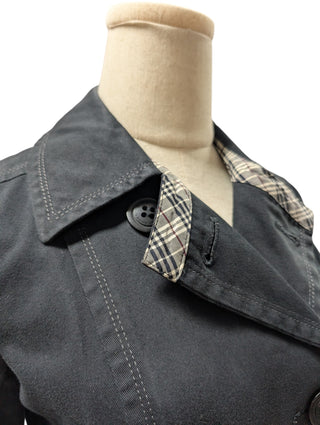 Black Cotton Mid-Length Jacket