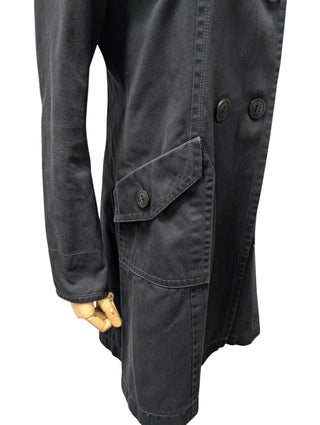 Black Cotton Mid-Length Jacket