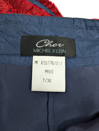 Blue With Red Embroidered Details Skirt