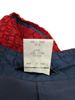 Blue With Red Embroidered Details Skirt