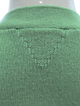 Light Green 5-Button Wool Cardigan