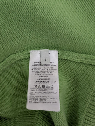 Light Green 5-Button Wool Cardigan