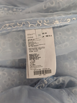 Light Blue Sheer Floral Embroidered Jacket