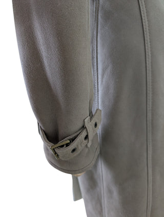 Taupe Shearling Mid-Length Overcoat