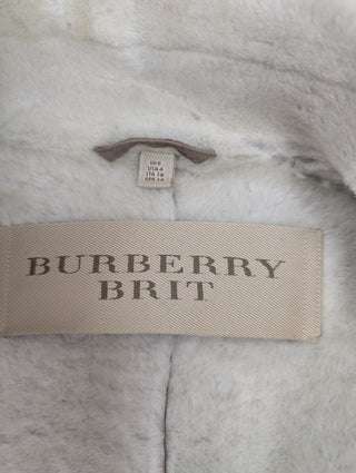 Taupe Shearling Mid-Length Overcoat