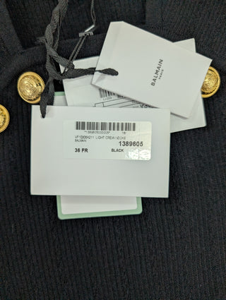 Black Button-Embellished Knitted Top