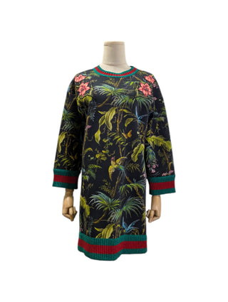 Black Cotton 2016 Jungle Print Dress