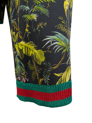 Black Cotton 2016 Jungle Print Dress