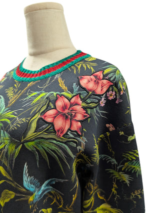 Black Cotton 2016 Jungle Print Dress