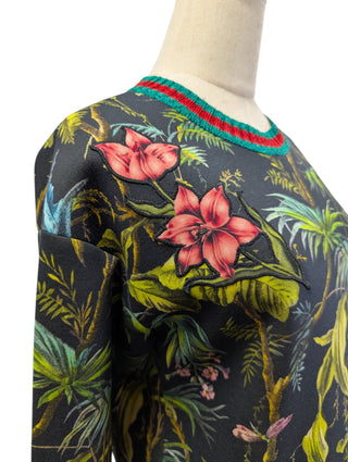 Black Cotton 2016 Jungle Print Dress