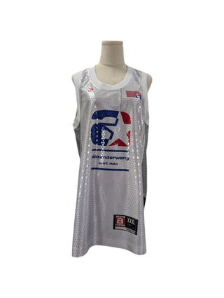White Sequined Basketball Jersey