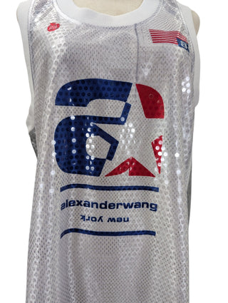 White Sequined Basketball Jersey