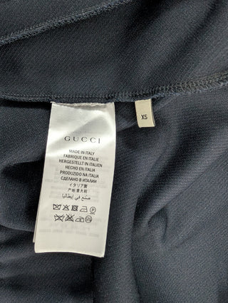 Navy Blue Zip Up Jacket With Signature Gucci Color Trims