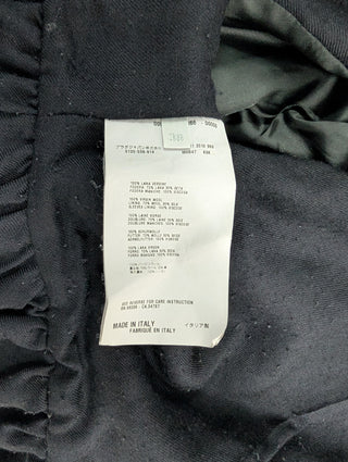 Navy Blue Wool Jacket With Ruffles