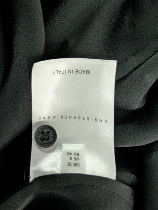 Black Shirt Dress With Multi Color Crystal Embellishments