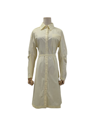 Light Yellow Long Sleeve Shirt Dress