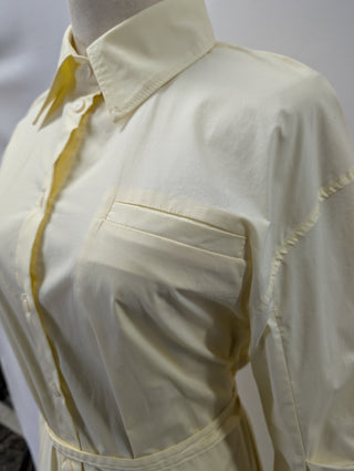 Light Yellow Long Sleeve Shirt Dress