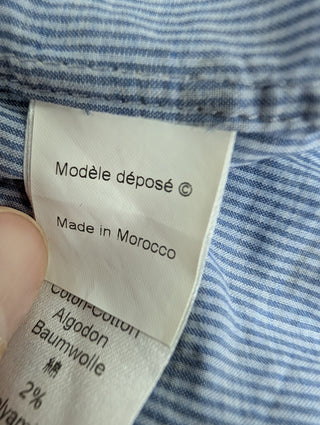 Blue Cotton Shirt With Overall 'Eye' Print