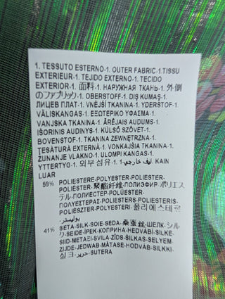 Green Sheer With Floral Reflective Print