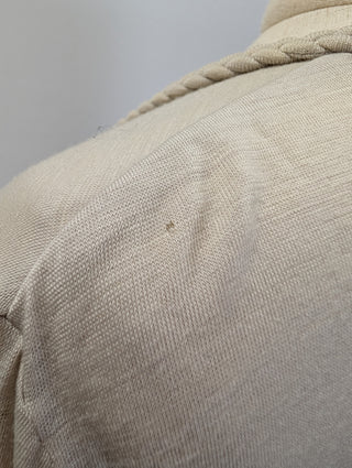 Beige Wool Top With Braided Neck And Logo Embellishment