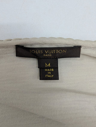 Beige Wool Top With Braided Neck And Logo Embellishment