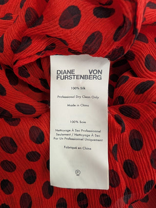 Red Polkadots Sheer Short Sleeve Top