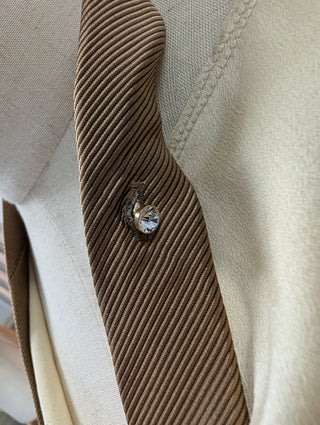 Beige Silk Sleeveless Top