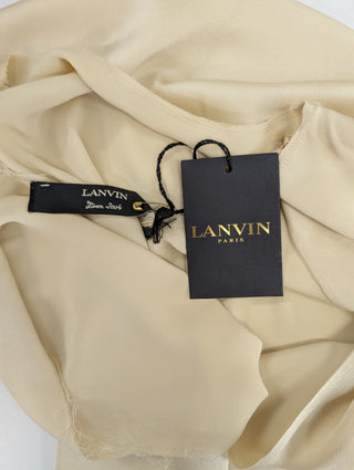 Beige Silk Sleeveless Top