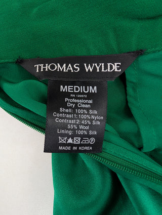 Green Silk Blouse With Beaded Collar