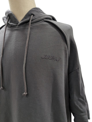 Grey Reversible Short Sleeve Hoodie
