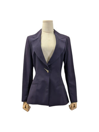 Dark Violet Single Button Blazer