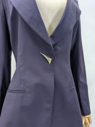 Dark Violet Single Button Blazer