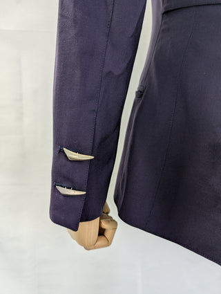 Dark Violet Single Button Blazer