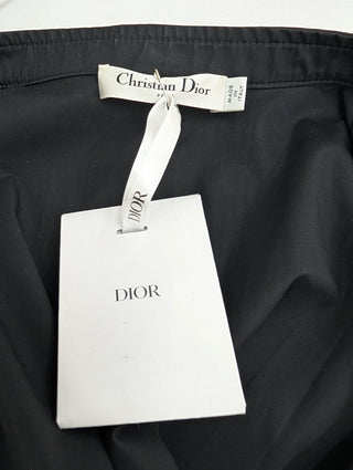 Black Pleated Button Dress