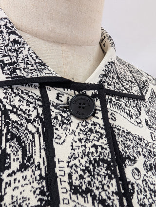 Black And White Plan De Paris Cropped Jacket