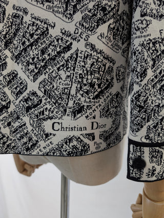 Black And White Plan De Paris Cropped Jacket