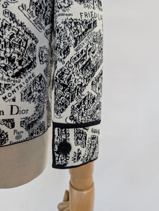 Black And White Plan De Paris Cropped Jacket