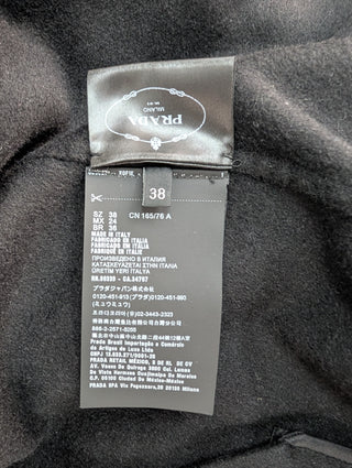 Black Logo Plaque Zipped Hooded Coat