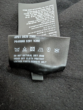 Black Logo Plaque Zipped Hooded Coat